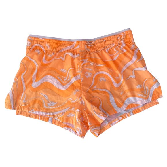 Fabletics Women's Breathe Mid Rise Run Shorts Orange Marble Size XL - Picture 1 of 8